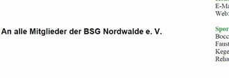 Einladung JHV BSG Nordwalde